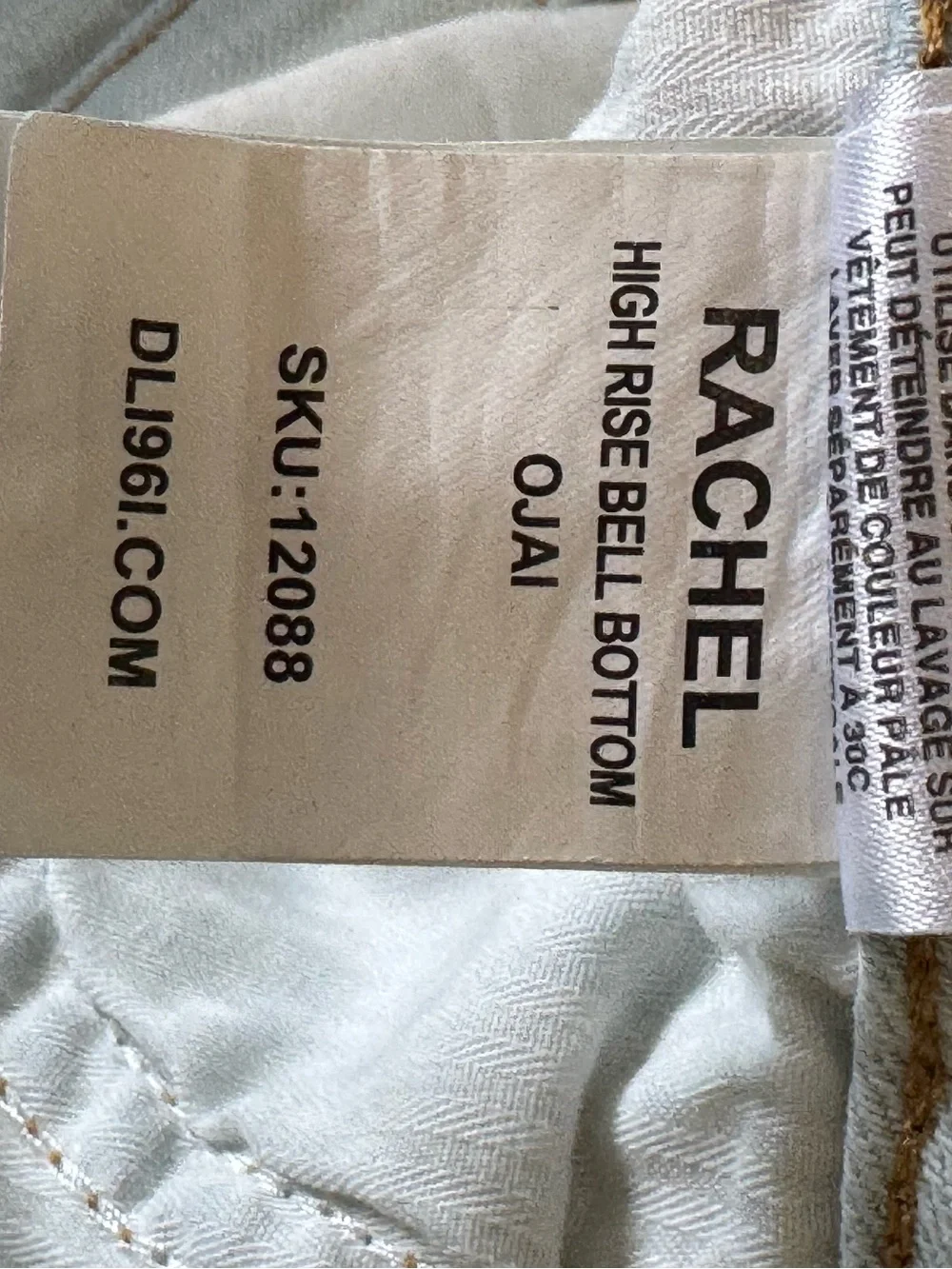 DL1961 Rachel Ojai Ultra high-rise 32 medium light blue slight discoloration